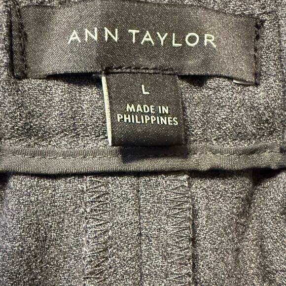 Ann Taylor Sides Stripes Zipper Hem Trousers Gray Black White L academia 89-04 - Picture 11 of 14